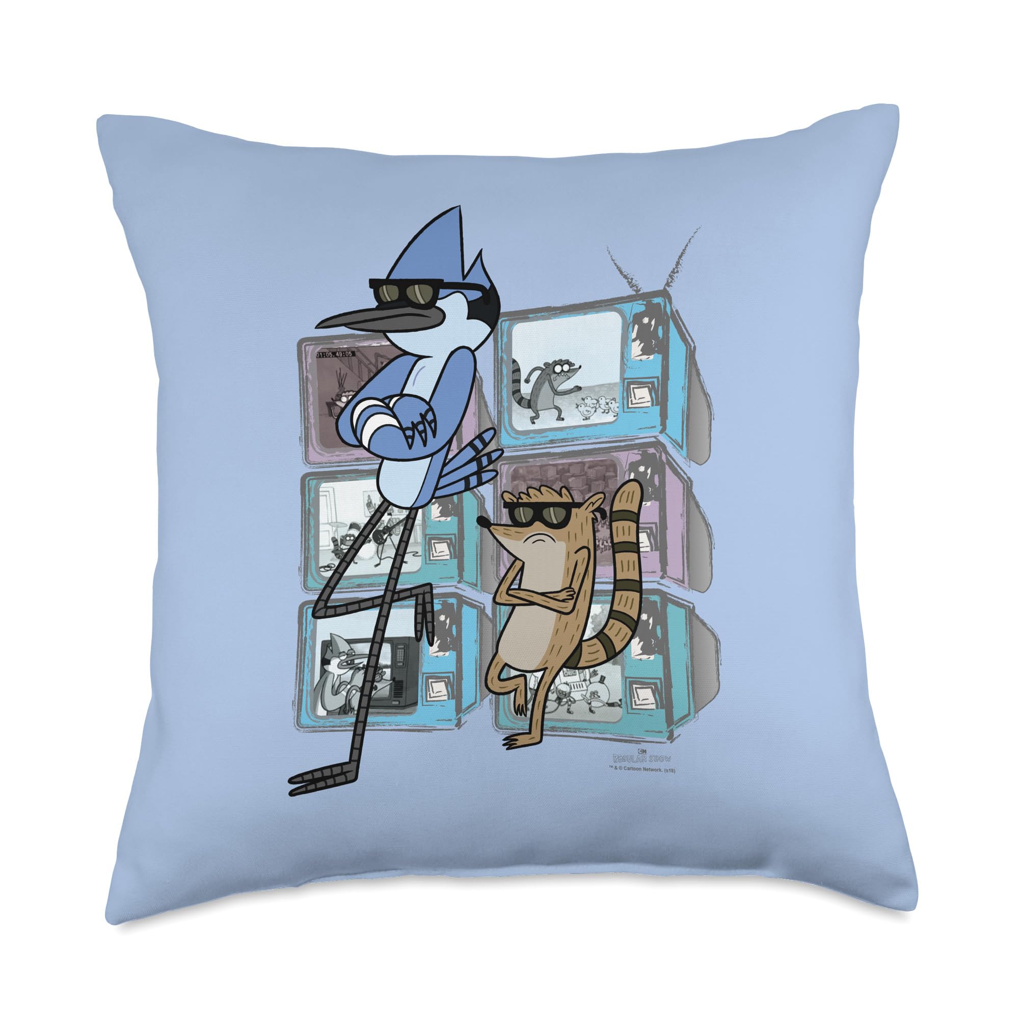 Regular Show TV Too Cool Throw Pillow 18x18 Multicolor