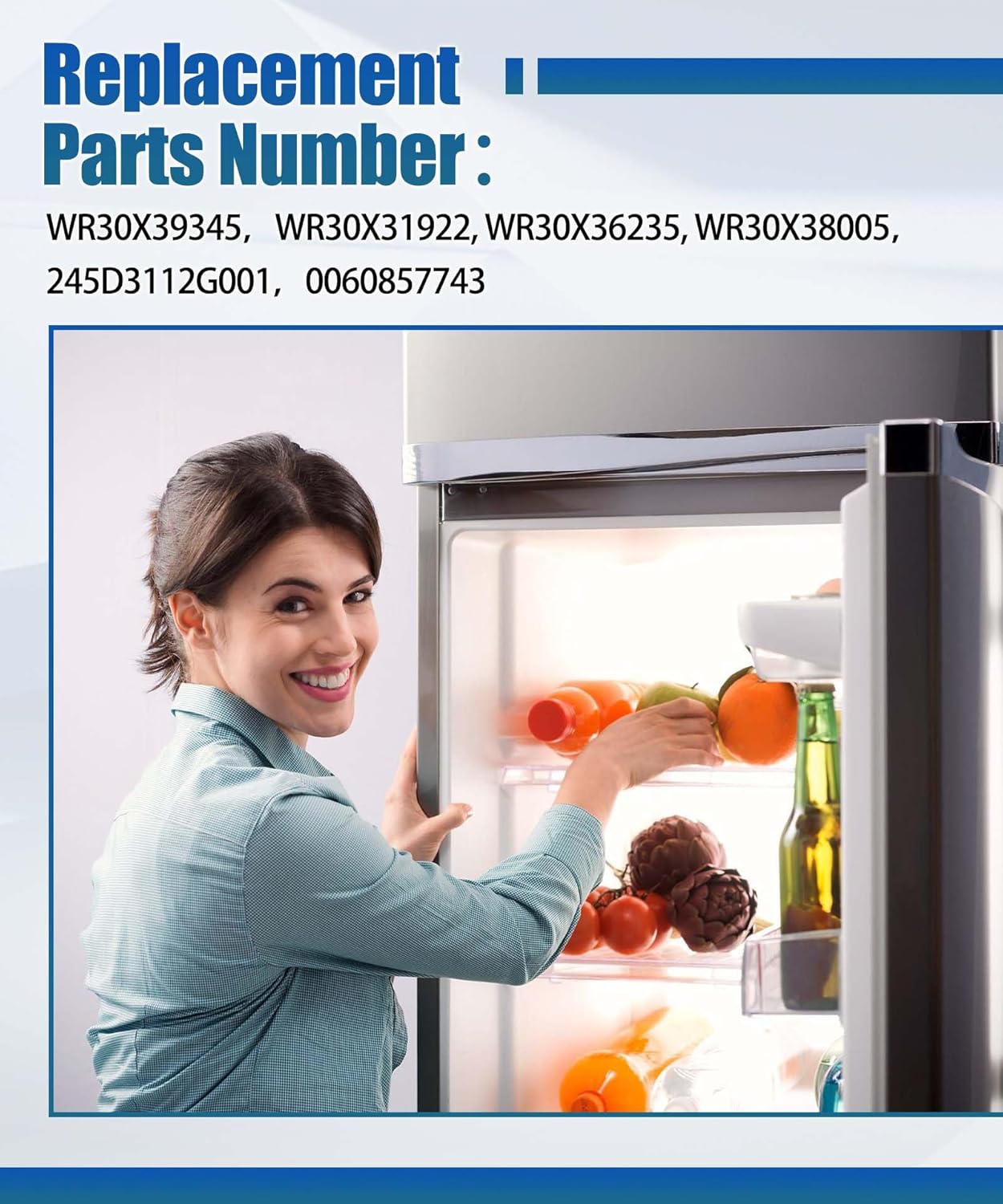 WR30X39345, WR30X31922 Refrigerator Ice Maker Kit Built-in + Auger, Small Cube Fits for GE Replaces WR30X36235, WR30X38005