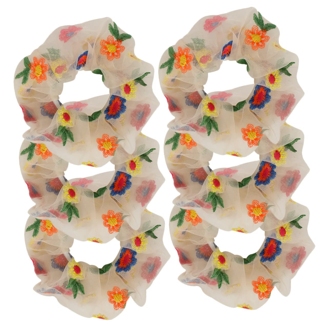 Housoutil 30piezas Coleteros De Flores Bordadas Para Peinados Accesorios De Cabello Para Mujer y Para Coletas y Peinados