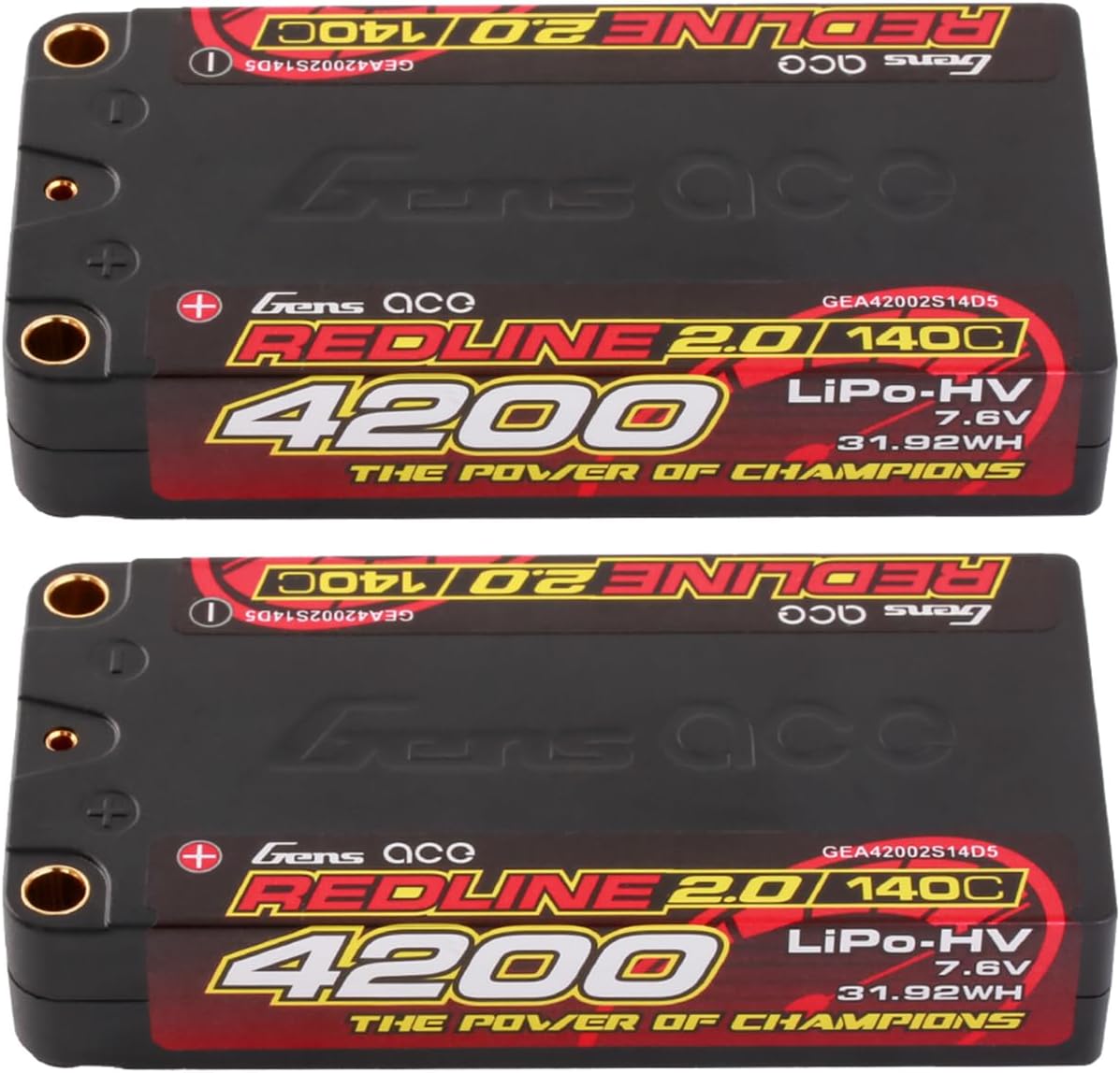 Two Gens ace Redline 2.0 Series 4200mAh 2S Lipo Batteries