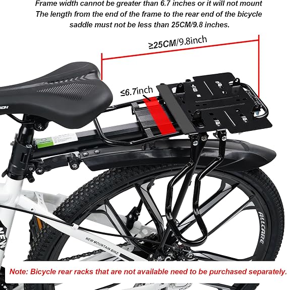 XIEEIX Rear Child Bike Seat,Rear Mounted Child Bike Seats,Back Mount Child Seat with Back Rest Armrest Foot Pedals,Width Adjustable Bicycle Rear Seat,Fits All Bicycle Rear Frames
