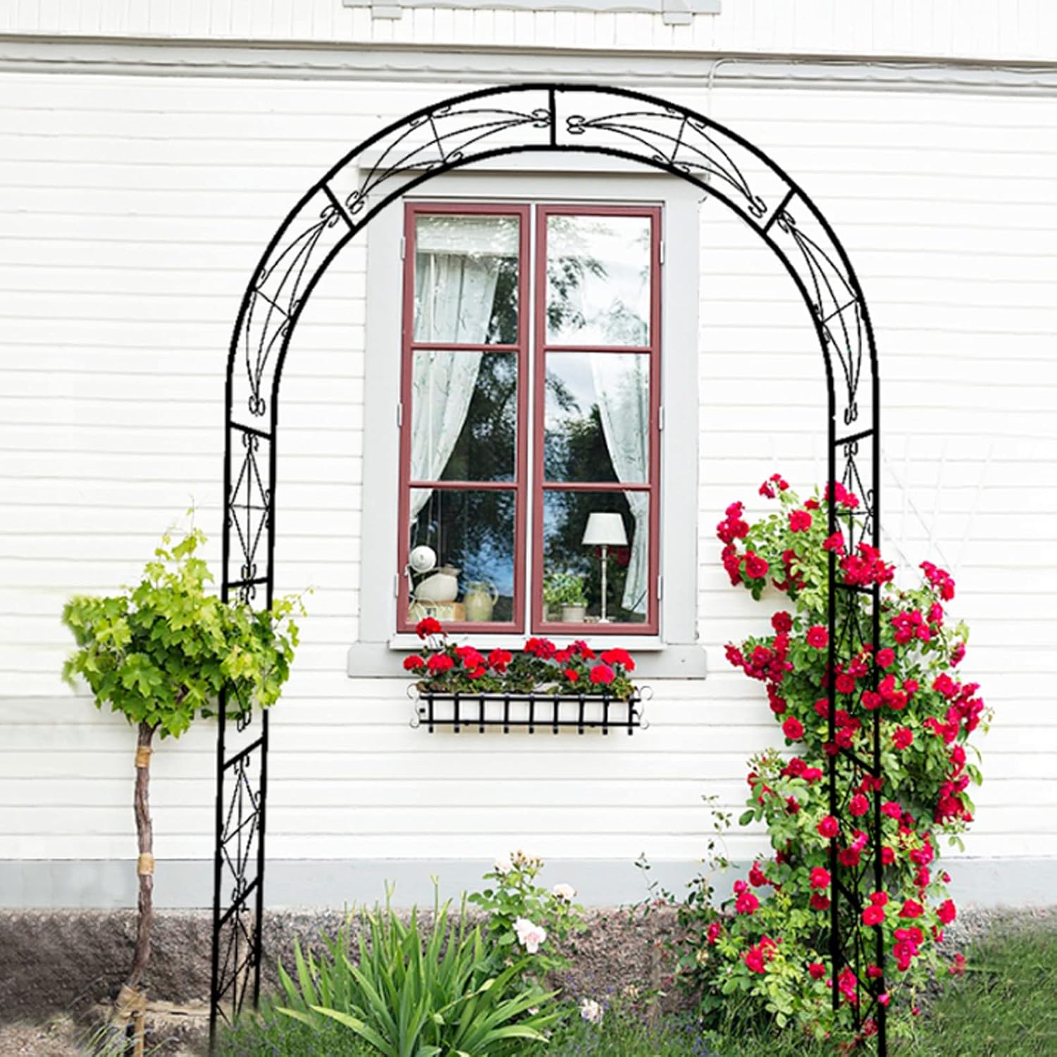 Garden, Decorative Metal Garden Arbor, Wedding Party Ceremony Decoration Climbing Plant Support Trellis Arbor Trellis Pergola Arbor
