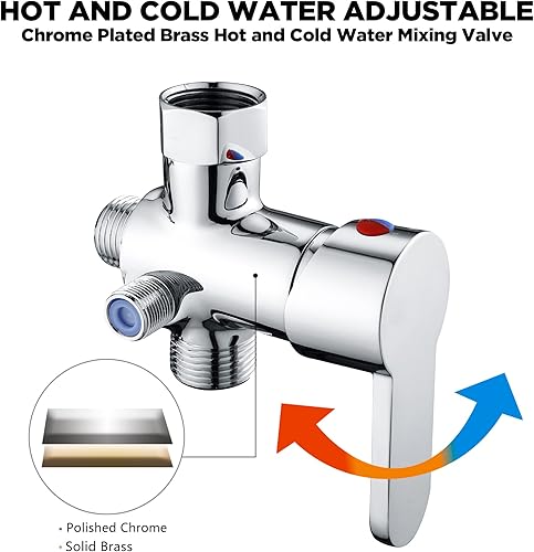 Miniatura 4 de Pulverizador de bidé de mano para inodoro, accesorio de bidé para agua tibia, kit de válvula mezcladora caliente y fría, rociador de mano para