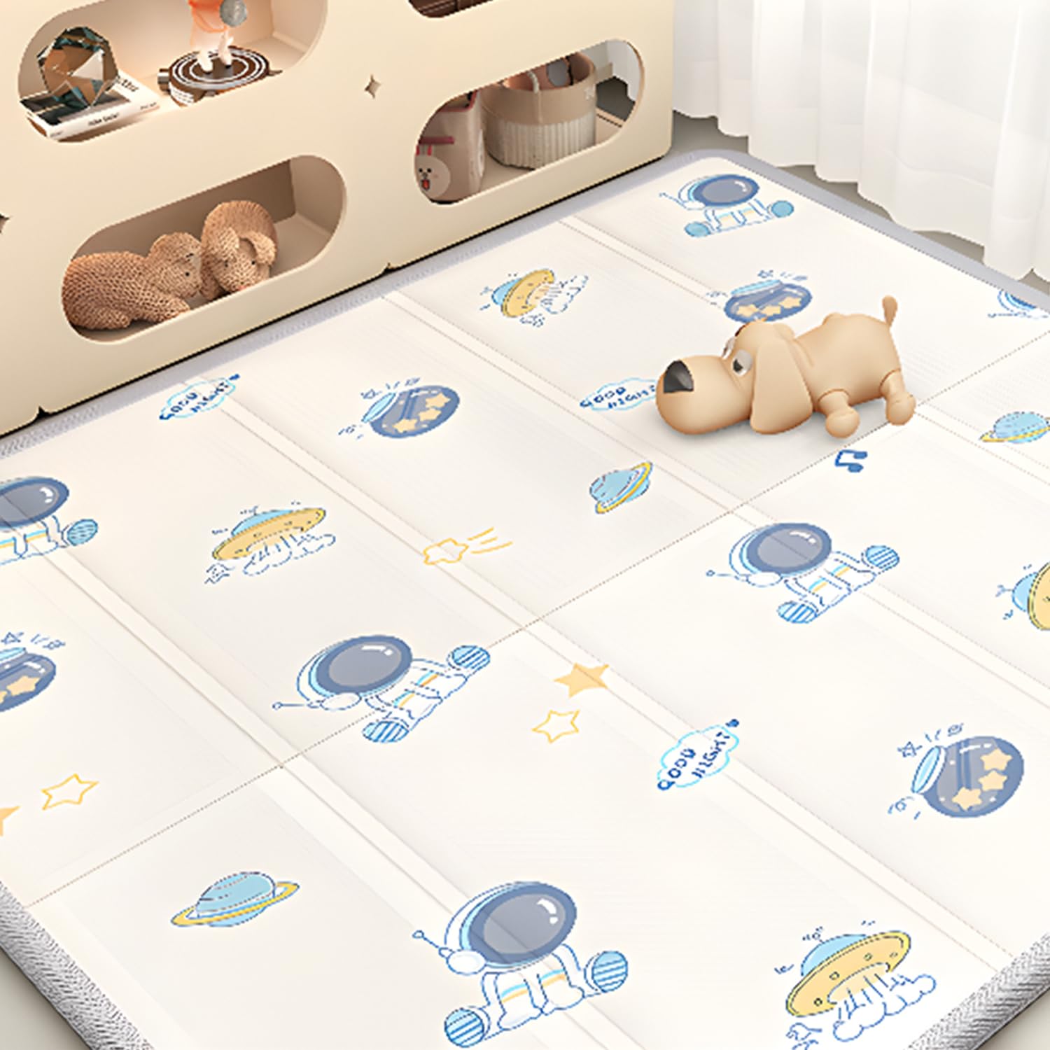 Tappeto Gioco Bambini Pieghevole,Tappetino Da Per Bambini,Ortatile,Anti-Scivolo,Lavabile,Morbido E Anti-Urto,Impermeabile,Reversibile,Versatile,Perfetto Gattonare In Sicurezza(200*180*2cm,B)