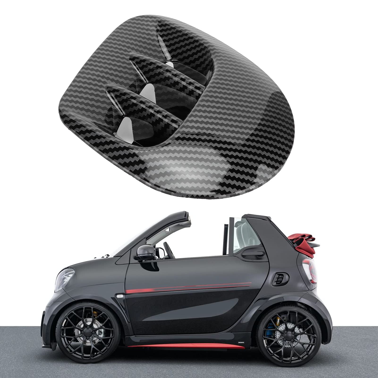 Akozon Finiture del Coperchio della Cornice della Presa D'aria della Presa D'aria Sul Lato Posteriore Stile Esterno Auto Sostituzione per Smart Fortwo/Forfour 453 2015-2021(Modello in carbonio)