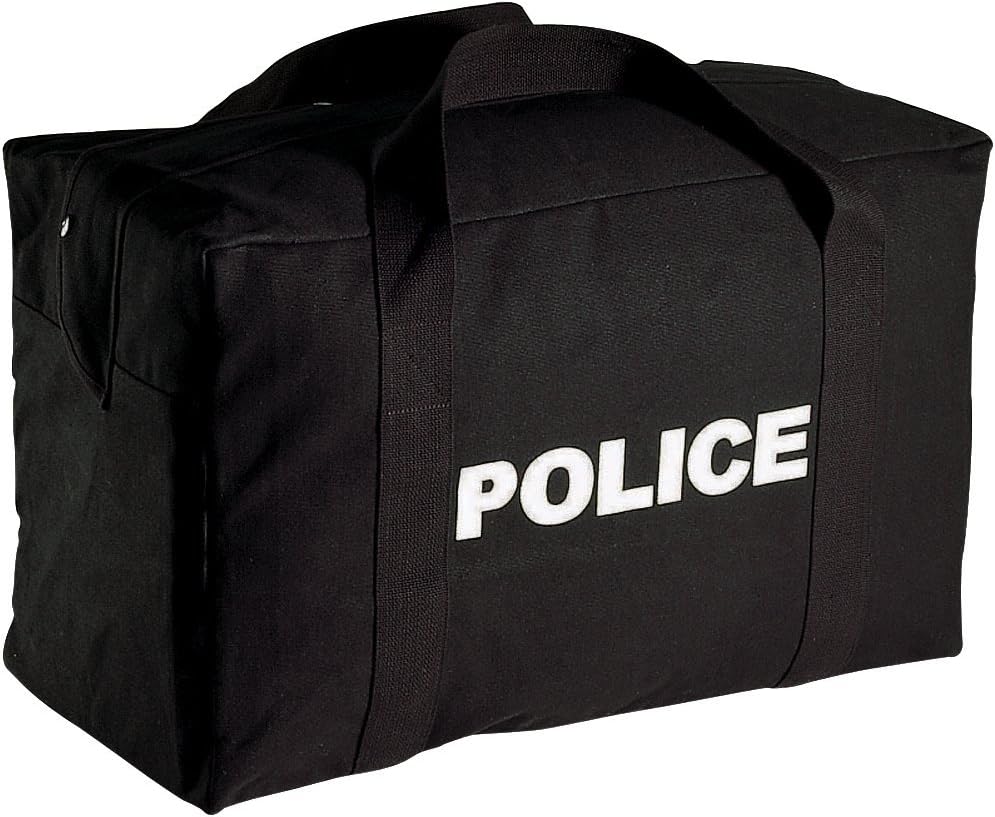 Rothco Canvas Large Police Logo Gear Bag, Black