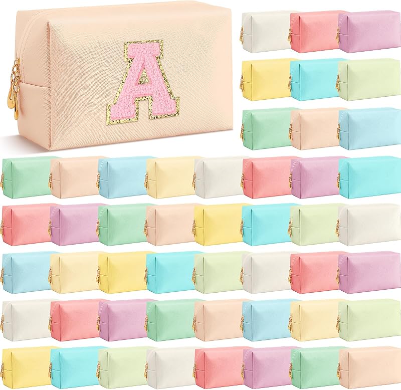 50 Necessaires pequenas Cunno em material sintético PU, multicoloridas