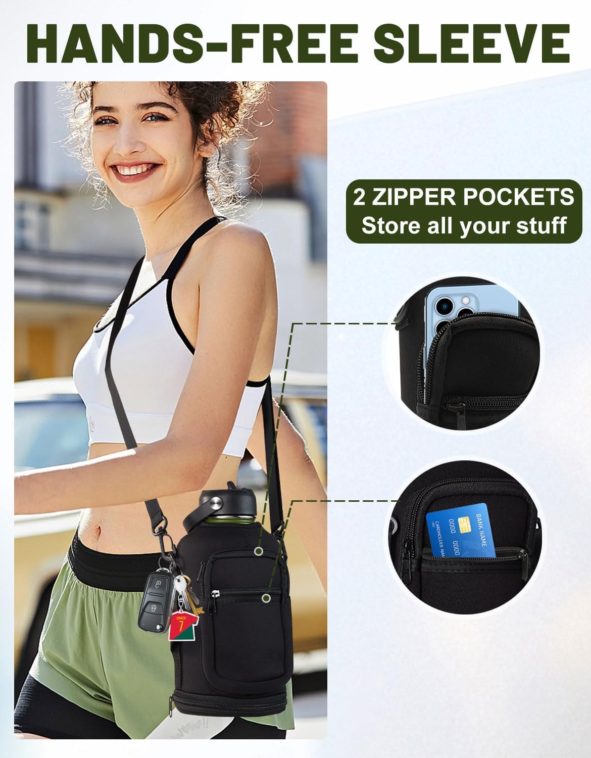 Half-gallon Insulated Water-Bottle with Straw - Stainless Steel Thermo Jug with Spout Straws Lids, Paracord Handle & Bottle Sleeve, 64OZ Vacuum Thermo Water Bottle for Camping Trip - Image 7