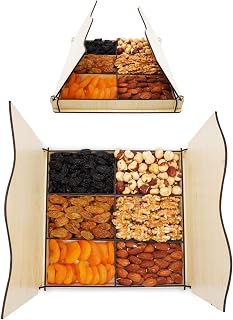 Fruit Nuts Gift Basket Birthday, Mom Dad, Food Tray Delivery For Family Business Corporate Tray Gift - Healthy Kosher Variety Snack Box Sympathy - Holiday