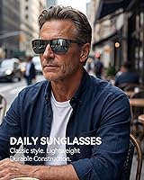 Vista 5 de Gafas de sol polarizadas para hombre, anteojos de sol polarizados con protección UV, lentes de sol ligeras para conducir, pescar, jugar al golf