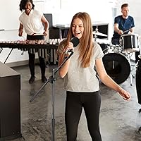 Vista 4 de Sherr 2 Pcs Microphone Stand Boom Bulk, Adjustable Height Tripod Mic Stand with Dual Clip, Black Foldable Universal Heavy Duty Tripod Holder for