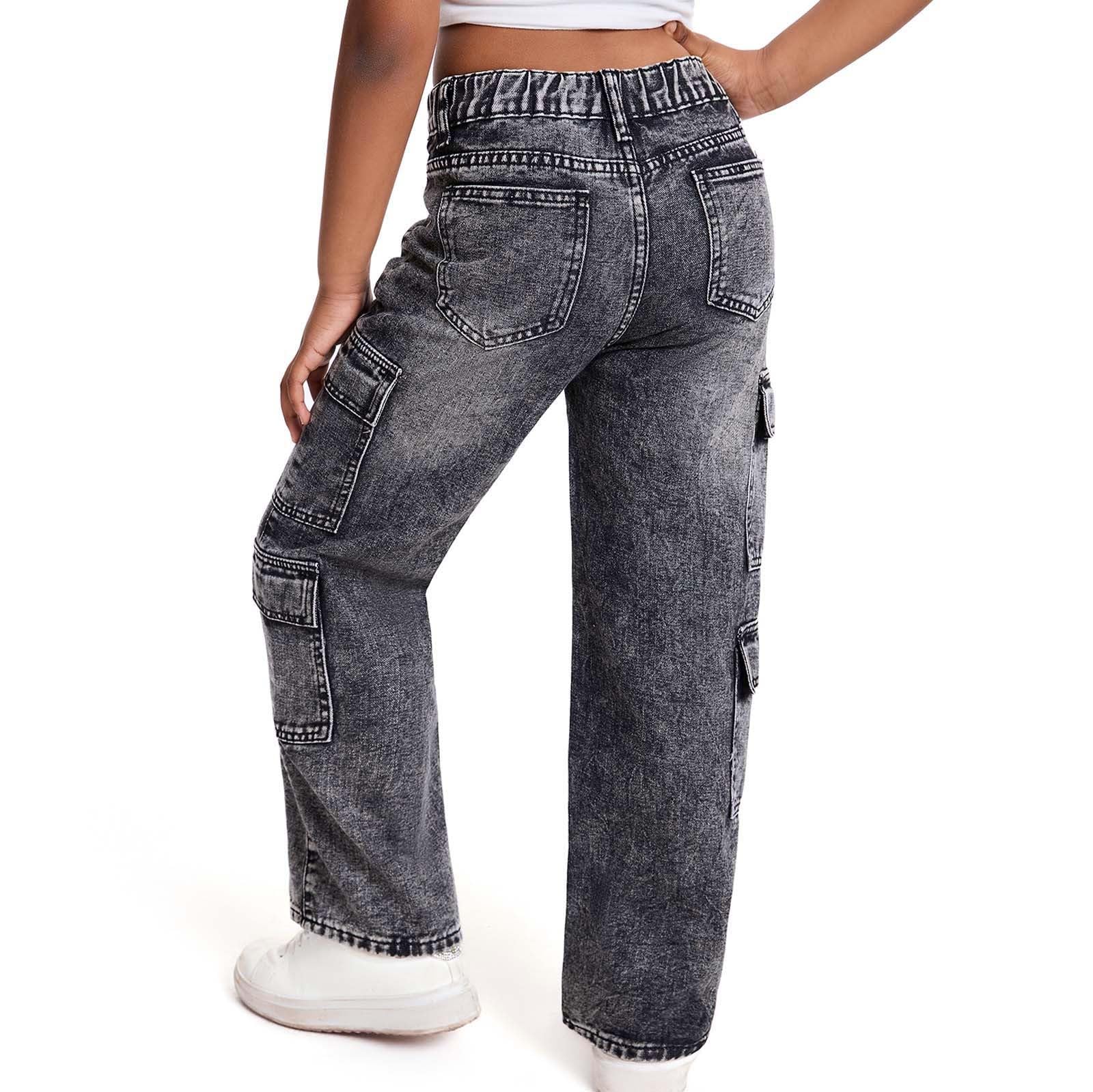 Vaqueros Niña 6-13 Años Anchos Rectos Pantalón Vaquero Adolescentes Chica Elasticos Cómodos Streetwear Jeans Pantalones Vaqueros de Trabajo Denim Baggy Primavera 2026
