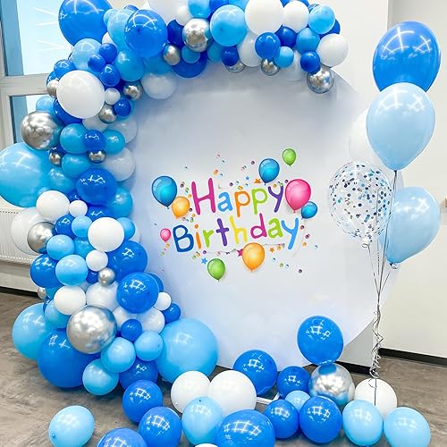 Miniatura 5 de Kit de arco de guirnalda de globos azules, arco de globos de 5, 10, 12, 18 pulgadas, arco de globos azul rey pastal azul turquesa con globos de
