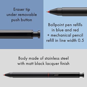 LAMY Multi-Function Pen st Tri-Pen Matte Black L746 Genuine Imported