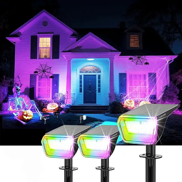 Linkind Solar Outdoor Lights RGBW 3-Pack with Winter Mode - Garden & Yard Lighting