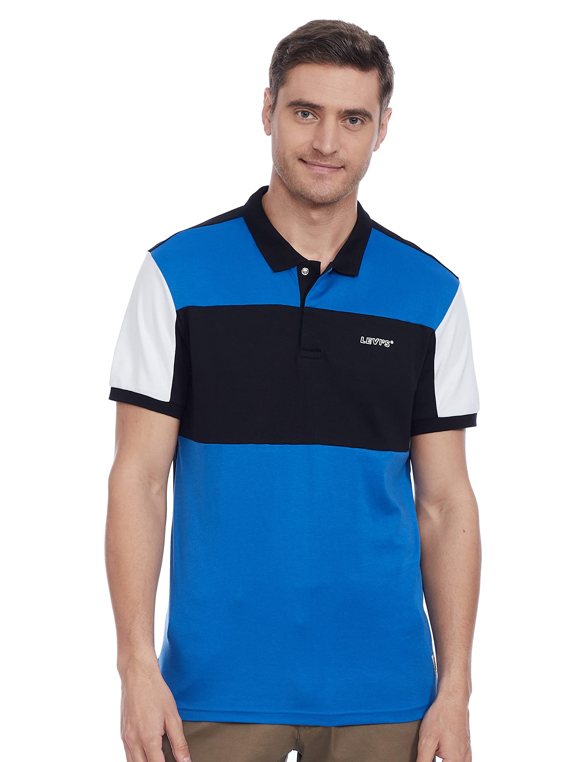 levi's Men's Cotton Regular Fit Colorblock Polo T-Shirt-picture-43