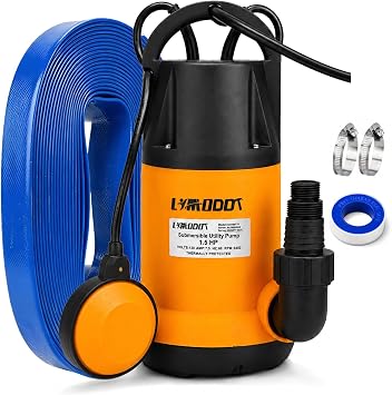 Sump Pump Submersible With Float Switch, 4000GPH, 1 1/2Hp
