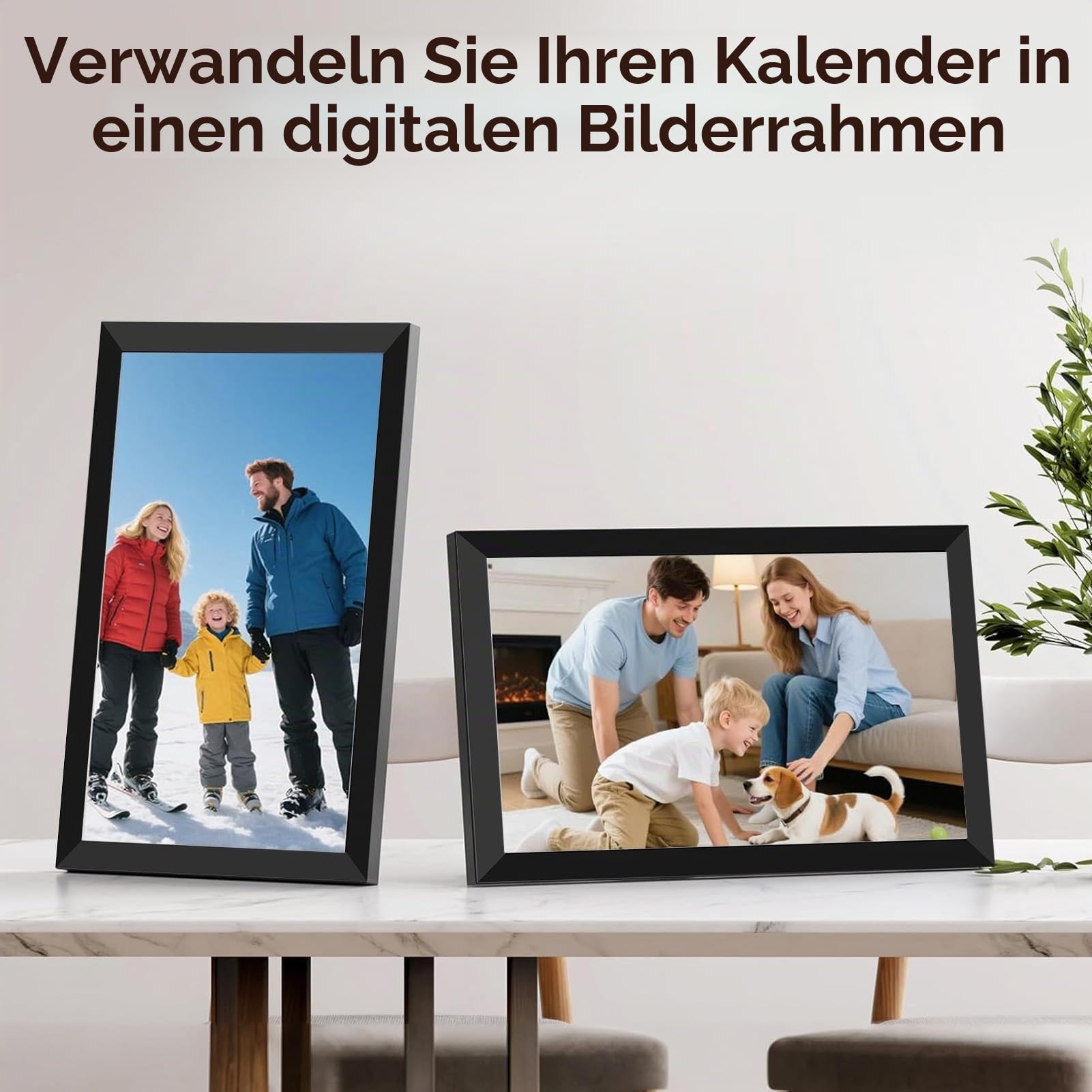 WiFi Digitaler Kalender 10,1 Zoll HD IPS Touchscreen, Elektronischer Wandkalender Familienplaner mit App Synchronisation für Aufgaben und Speiseplan