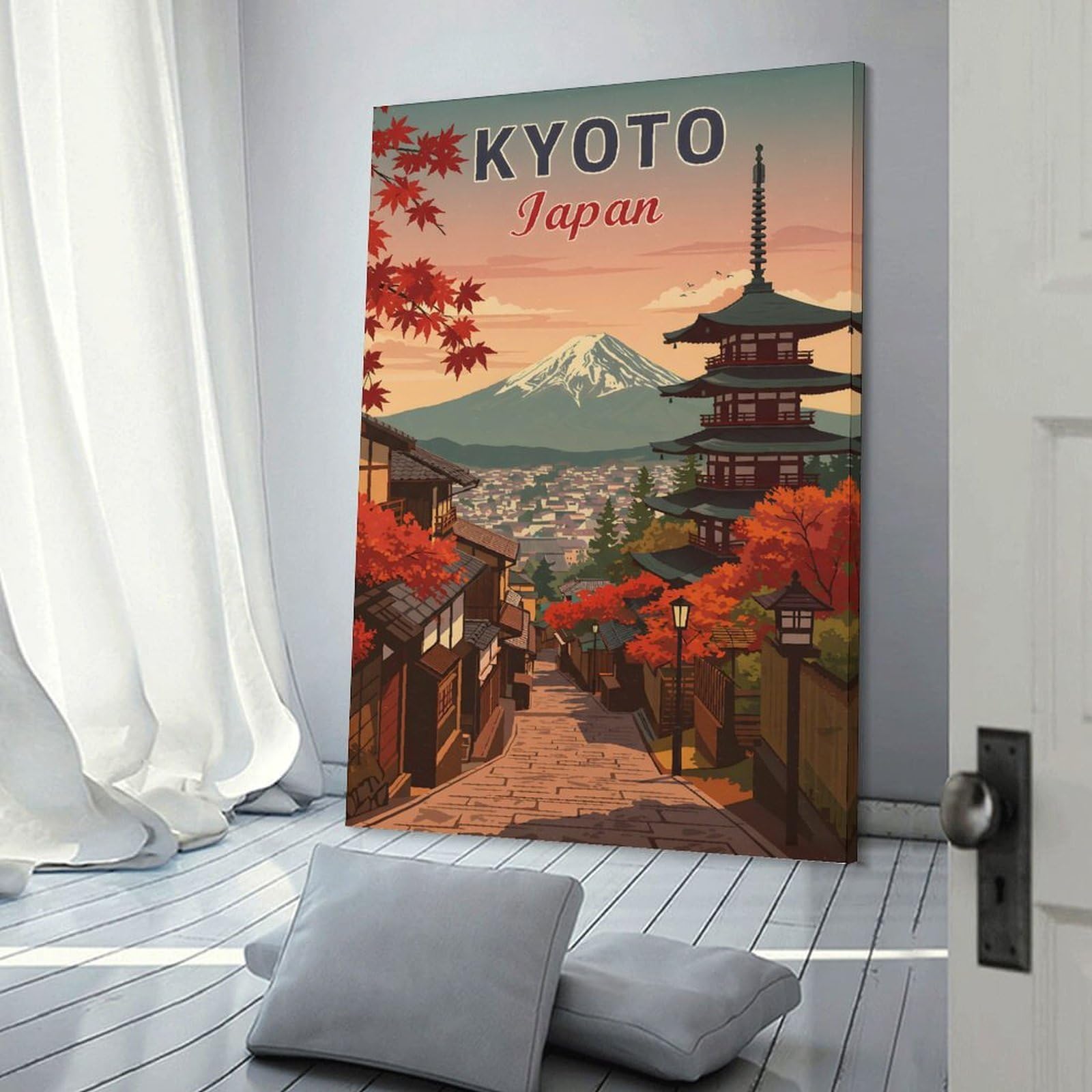 Junmoney Kyoto Japan Travel Room Decor Wall Art 16x24inch(40x60cm), for Wall Displays, Bedrooms Or Room Updates, Ideal for Building A Coordinated Art Wall