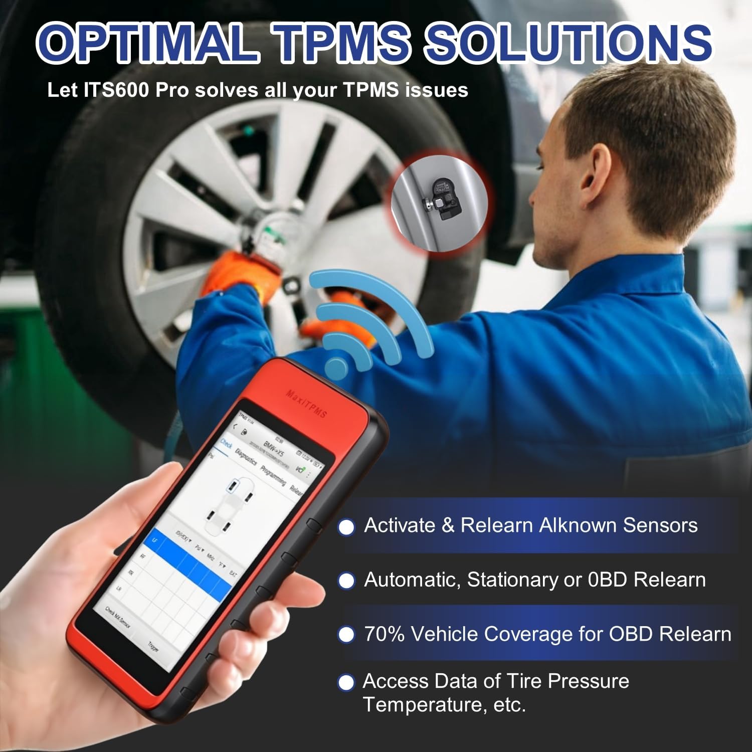 Autel MaxiTPMS ITS600 Pro TPMS Programming Tool with All System Diagnosis Scan, 36+ Reset Service, 2026 ITS600PRO Up of ITS600 TS508WF, Activate/Relearn All TPMS Sensors, Free Lifetime TPMS Updates