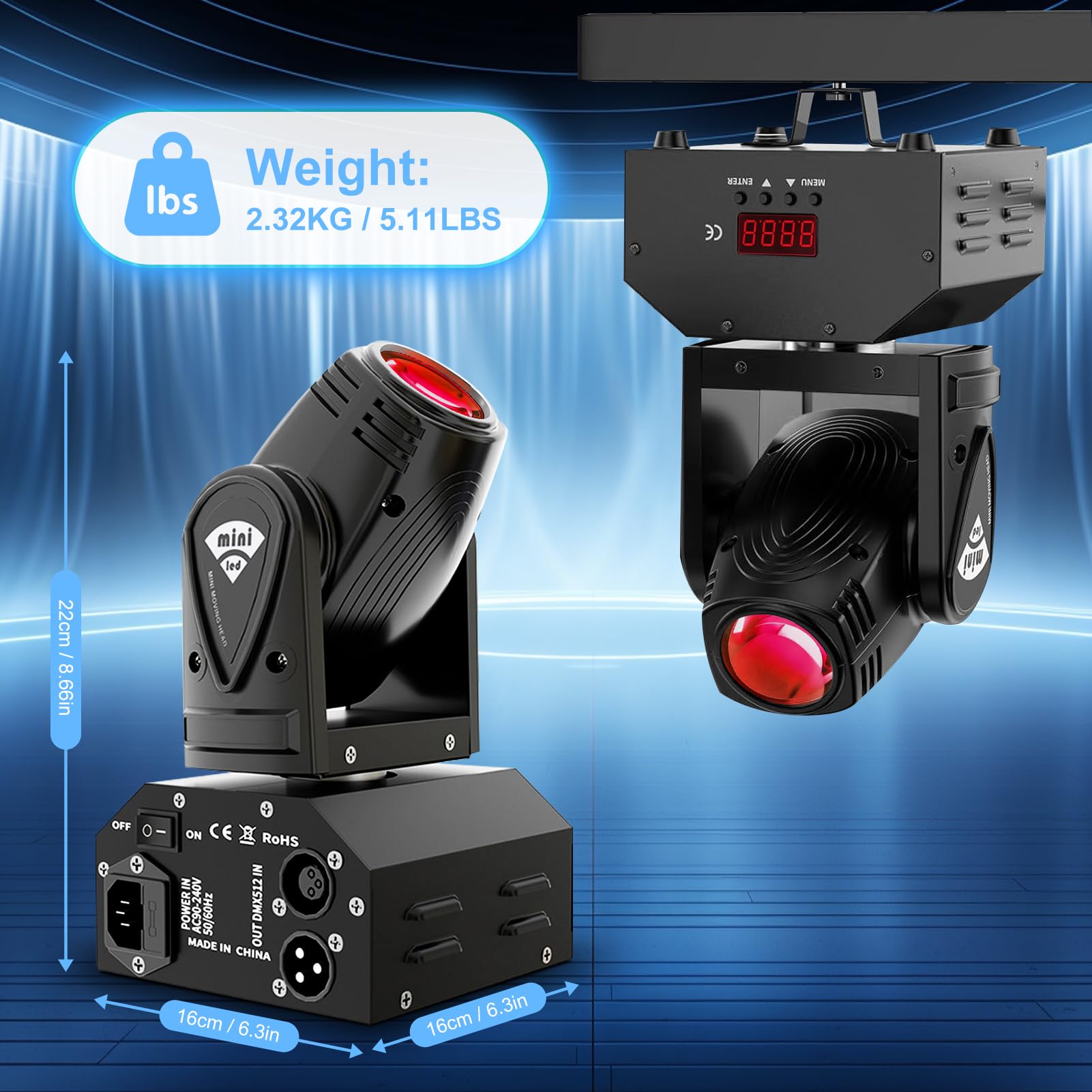 Amazon.com: SHEHDS Moving Head Mini LED 10W RGBW 4in1 Beam Effect
