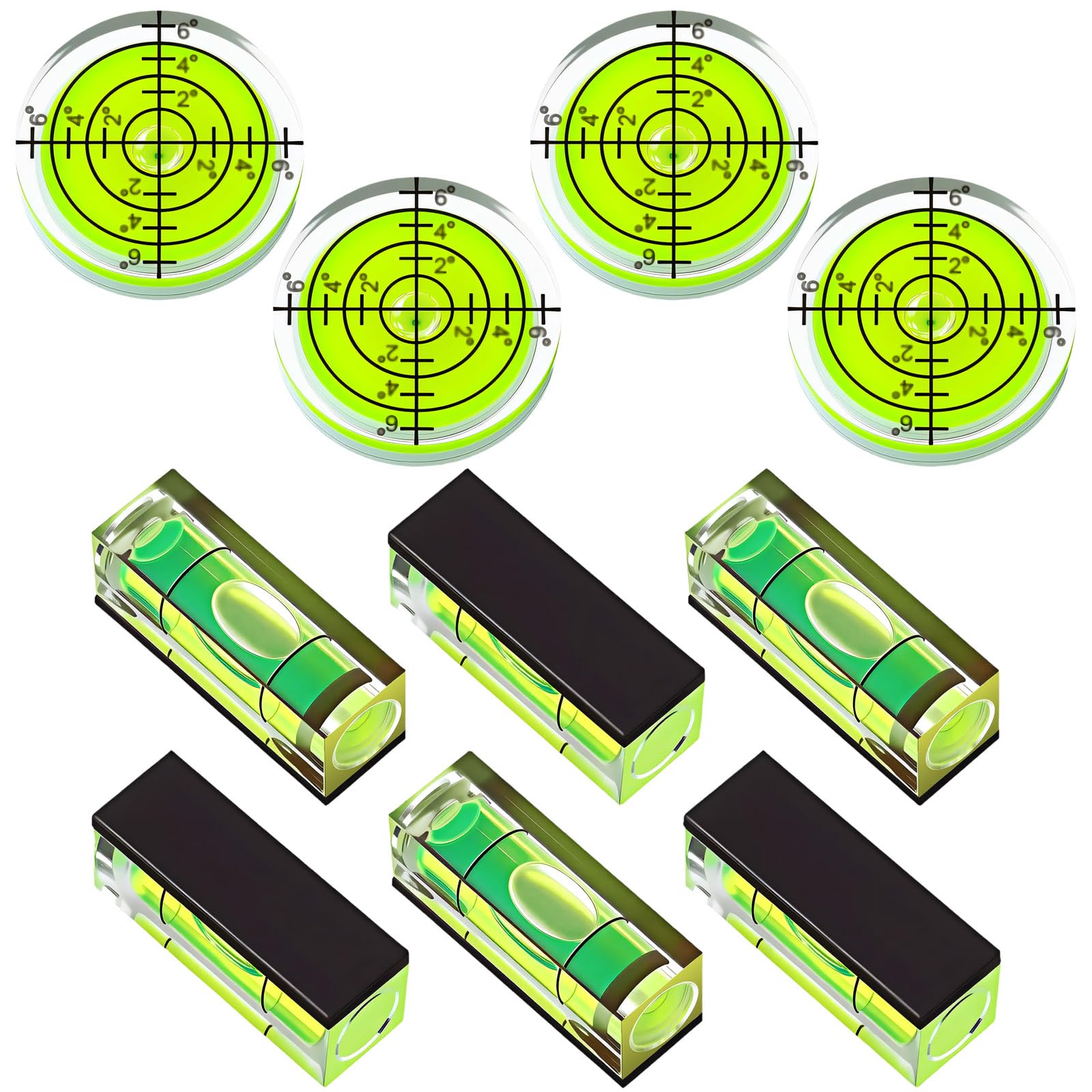 10pcs Small Bubble Levels Tool with Base Ideal for Cameras Tripod Frame Drill and Measurement Devices Square Bubble Levels for Camera