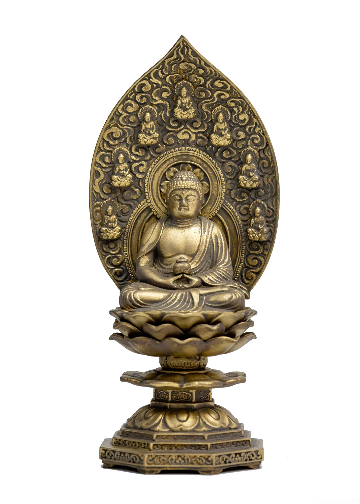 仏像 薬師如来座像 18cm （古美金） 仏師：牧田秀雲 原型＿『天台宗