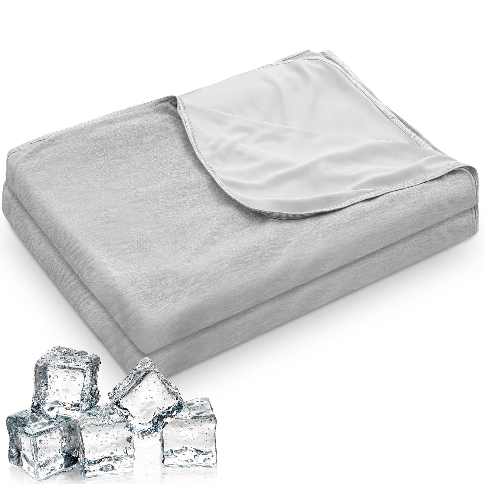 Namalu 2 in 1 Kühldecke 150 x 200 cm Selbstkühlende Sommerdecke mit Arc-Chill Schweißableitende und Atmungsaktive Bettdecke Leichte Sofadecke Reise Decke, Grau