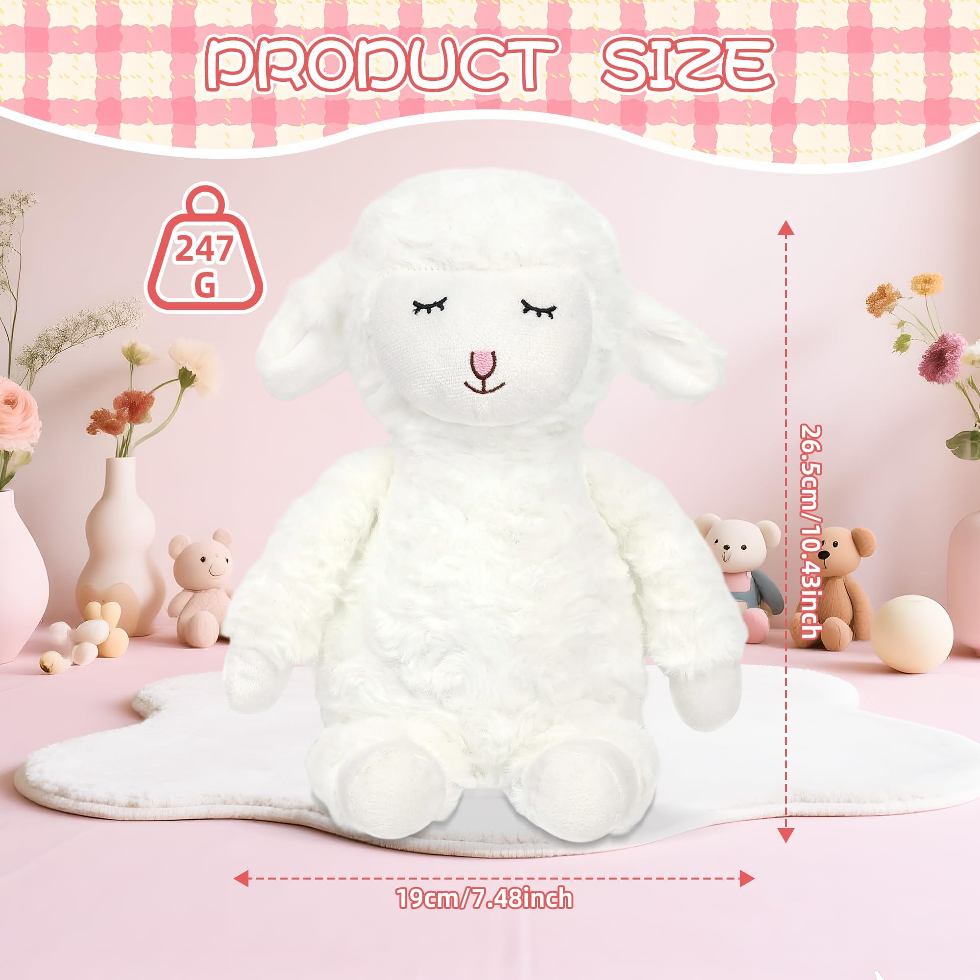 Alivio Lamb Soft Toy Plush Singing Music Sheep, Ultra Soft Stuffed Animal for Kids & Babies - Image 4