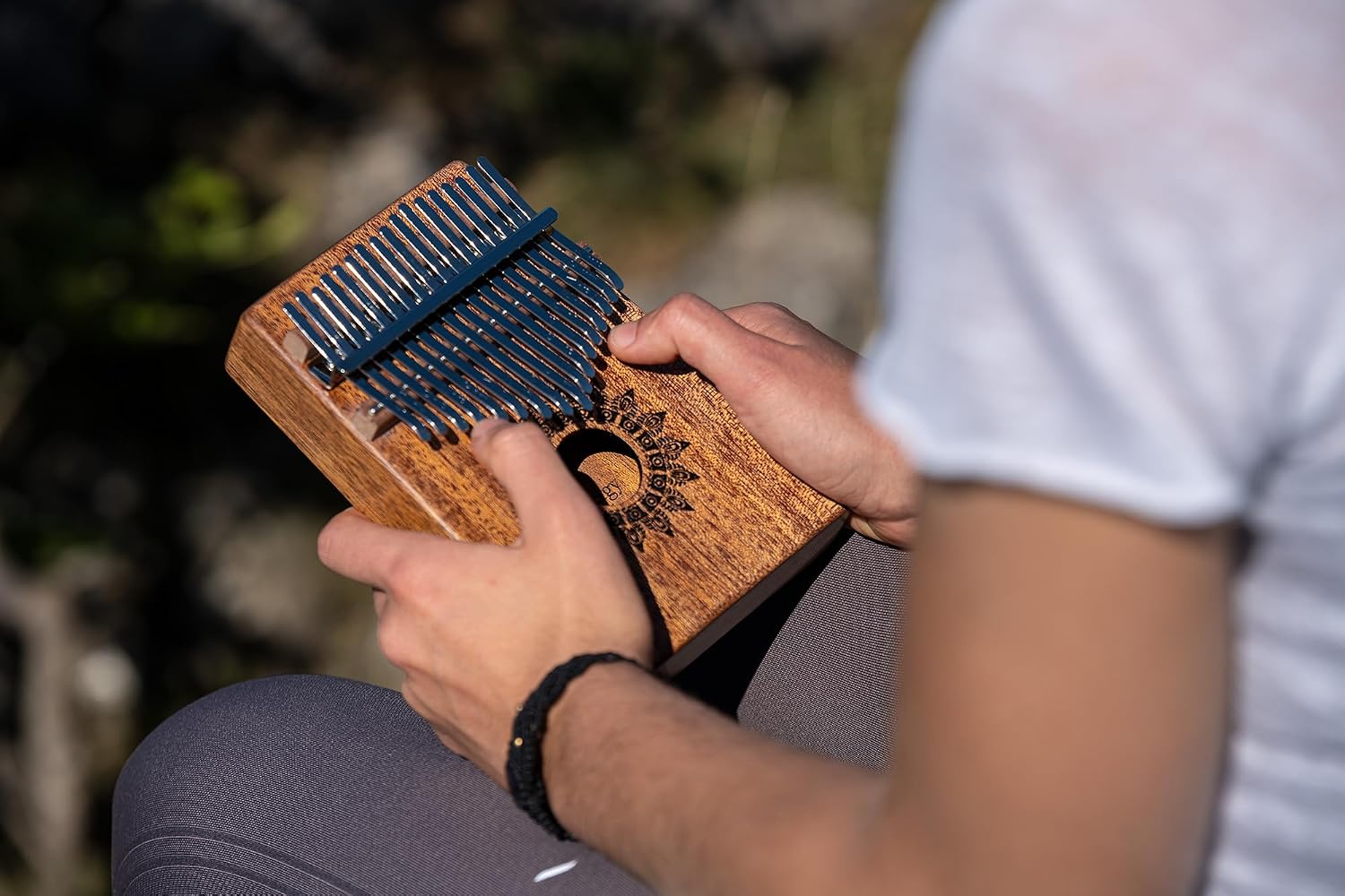Kalimba Thumb Piano, 17 Keys — Includes Tuning Hammer and Case — For Meditation, ASMR, Sound Therapy and Yoga, 2-YEAR WARRANTY