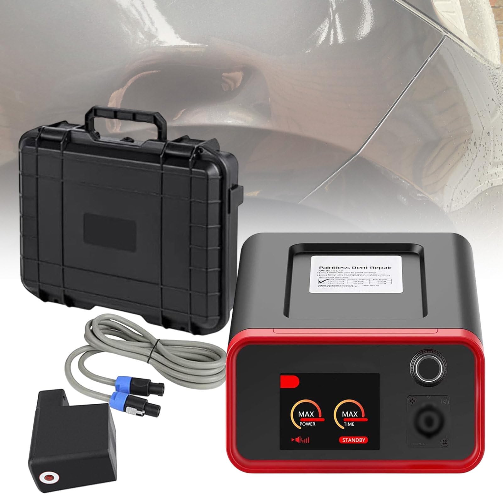 vnmudzeo 1500 W Paintless Dent Repair Tool Handheld,Portable Aluminum Car Dent Remover Electromagnetic Induction,for Car Hail Damage Door Dings Repair,110V