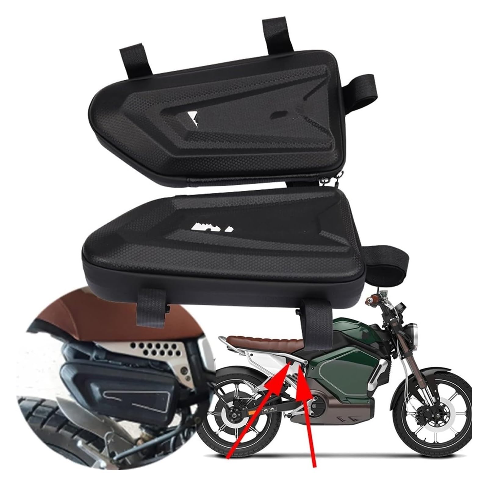 Bolsa Trasera para Motocicleta Accesorios Base para Bolsa Sillín Motocicleta Compatible con Motores Universales Bolsa Asiento Trasero Almohadilla Instalación Bolsa Lateral Trasera