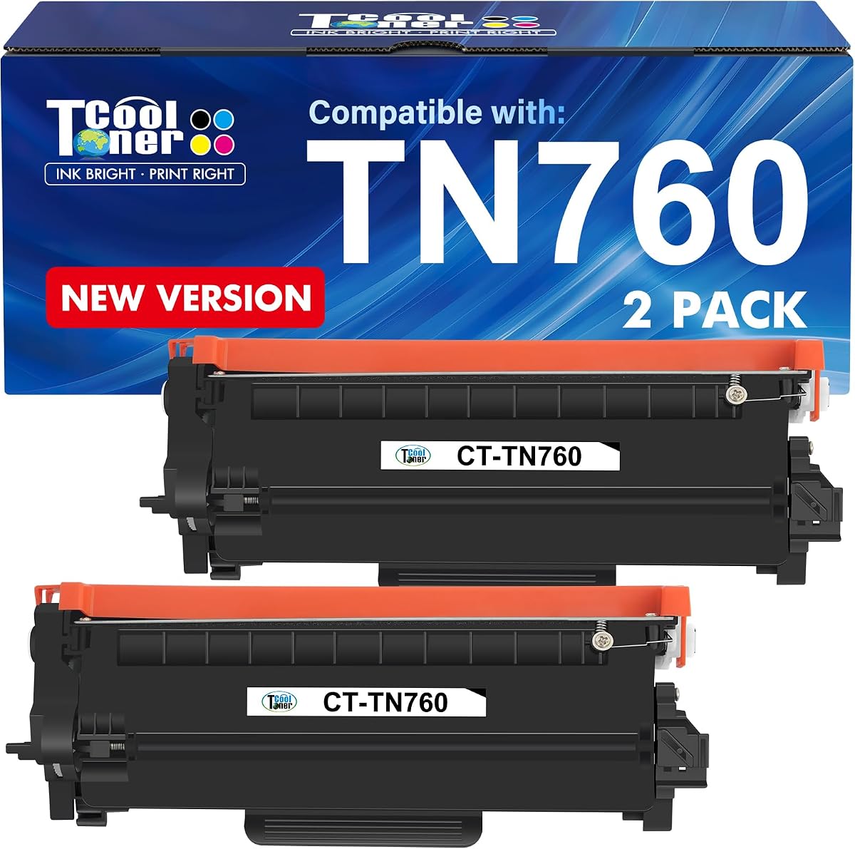 Tóner TN760 para impresora Brother TN730 TN-730/TN-760 TN 760 TN-760 TN-730 | Compatible con Brother MFC-L2710DW DCP-L2550DW MFC-L2750DW HL-L2395DW HL-L2350DW HL-L2370DW HL-L2390DW Impresora Negro Paquete de 2