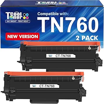 TN760 Toner for Brother Printer TN730 Compatible for Brother TN-730/TN-760 TN 760 TN-760 730 MFC-L2710DW DCP-L2550DW HL-L2395DW MFC-L2750DW TN-730 HL-L2350DW HL-L2370DW HL-L2390DW Black Cartridge