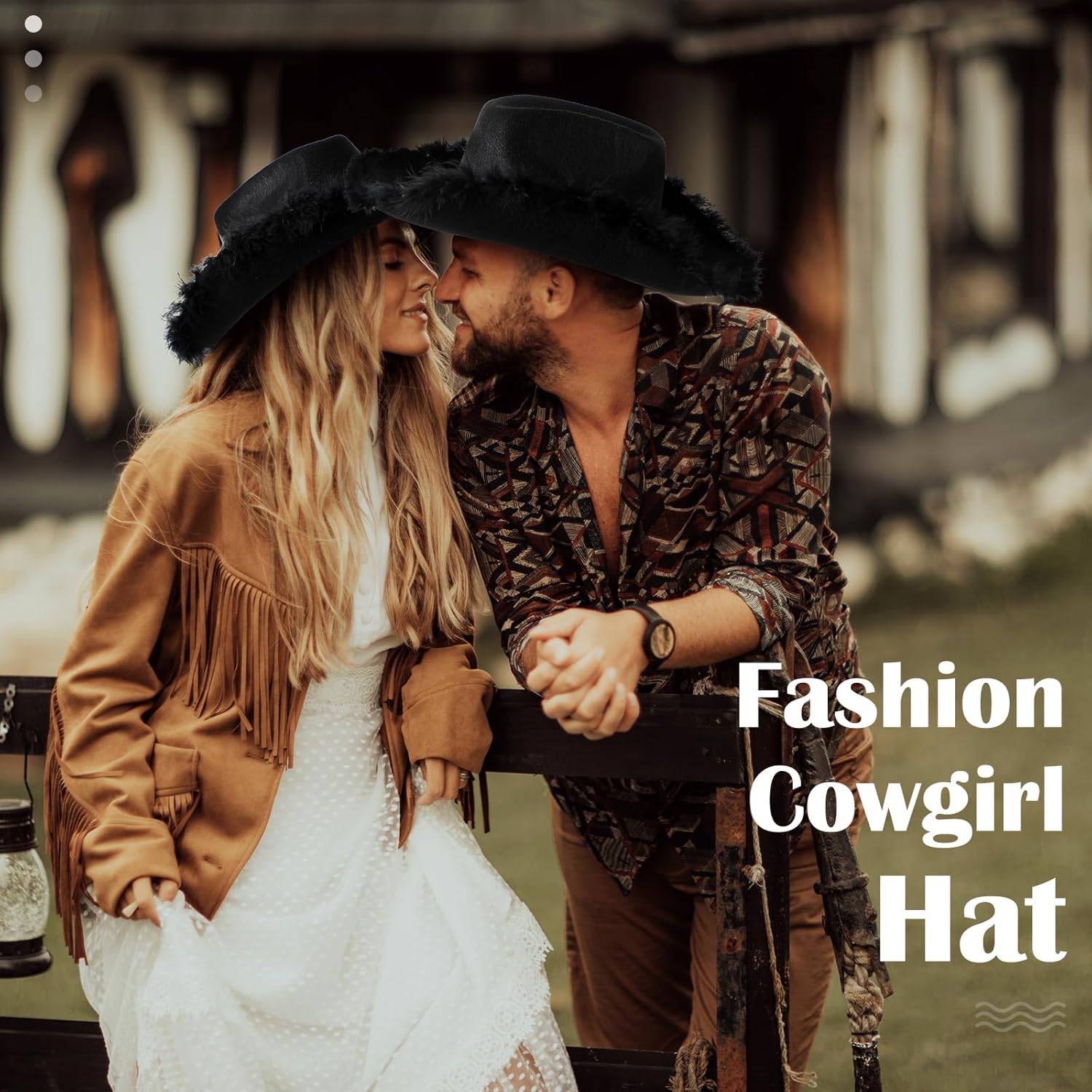 Unittype 6 Pcs Valentine's Day Women Cowgirl Hat Mardi Gras Cowgirl Hats for Women Bachelorette Themed Party Birthday - Image 5