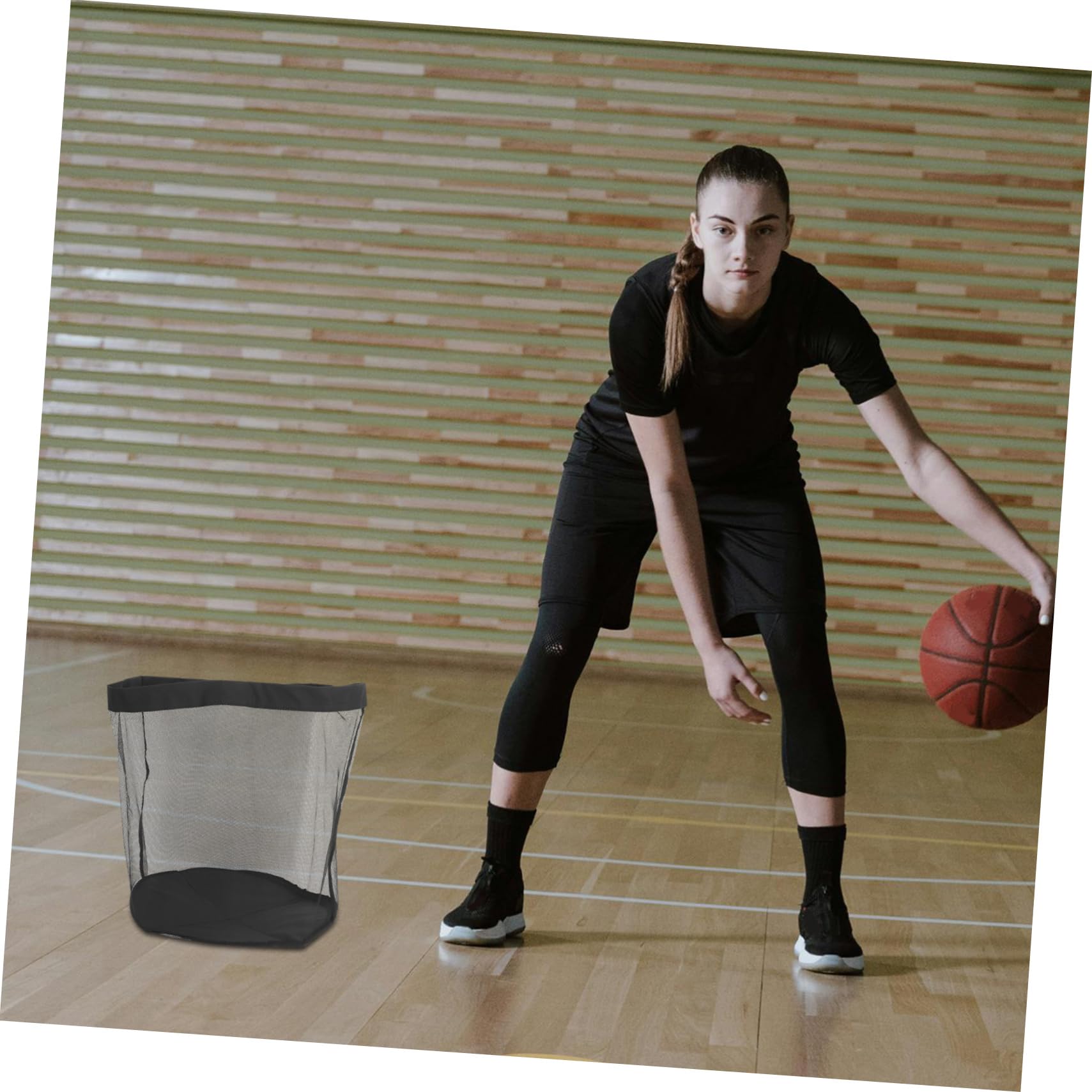 Yardwe Borsa a Rete per Palloni Sportivi Grande in Mesh Nero