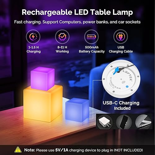 Miniatura 5 de LOFTEK Cubo de luz LED RGB de 16 colores geniales con control remoto, lámpara de estado de ánimo MCU Tesseract, impermeable IP65 y carga USB junto a