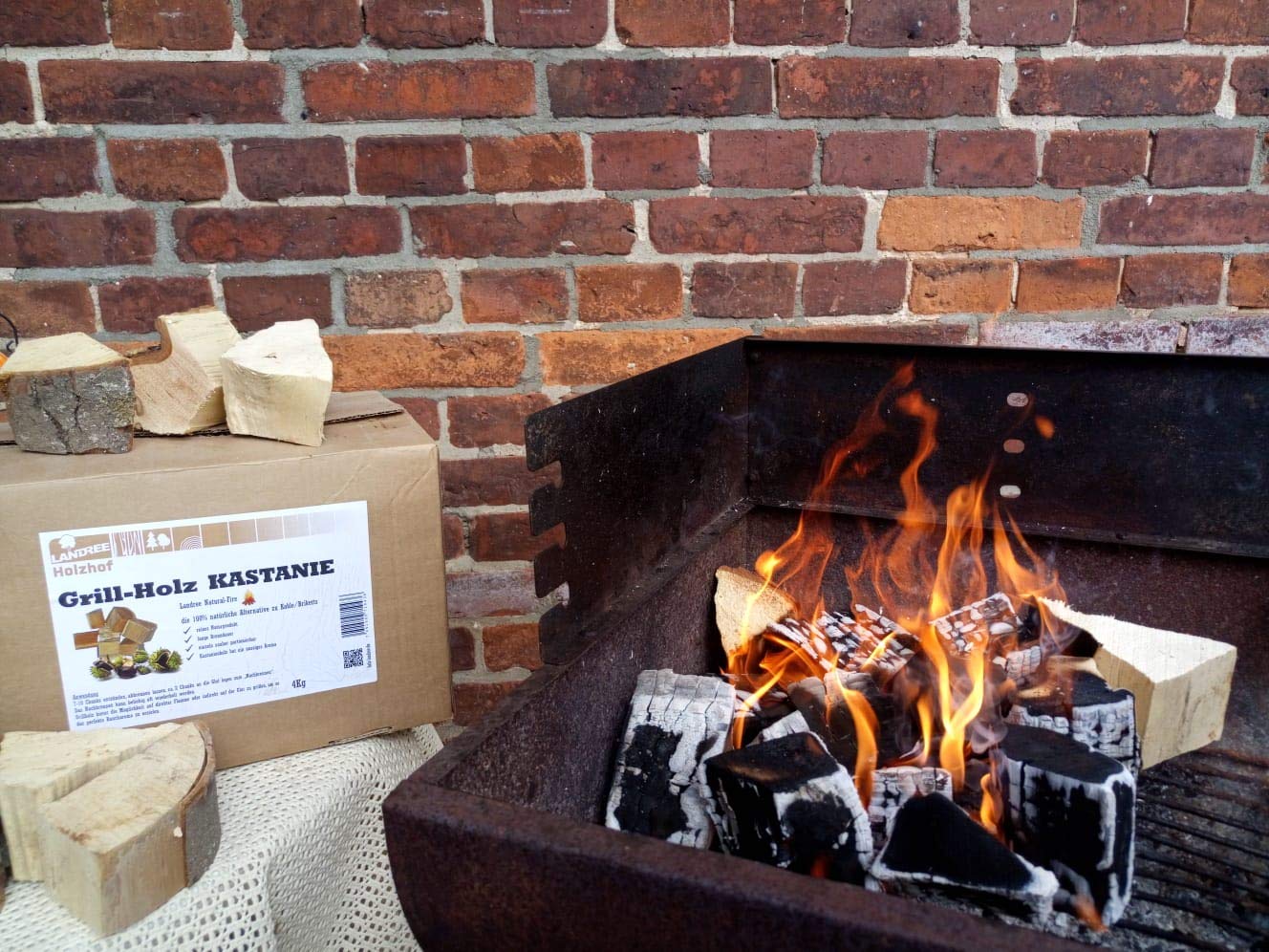 Landree® BBQ Grillholz Esche 3,5KG – die (saubere) Alternative zu Holzkohle oder Grillbriketts - sicher - ökologisch – aromaintensiv vom Holzhof aus Schleswig-Holstein