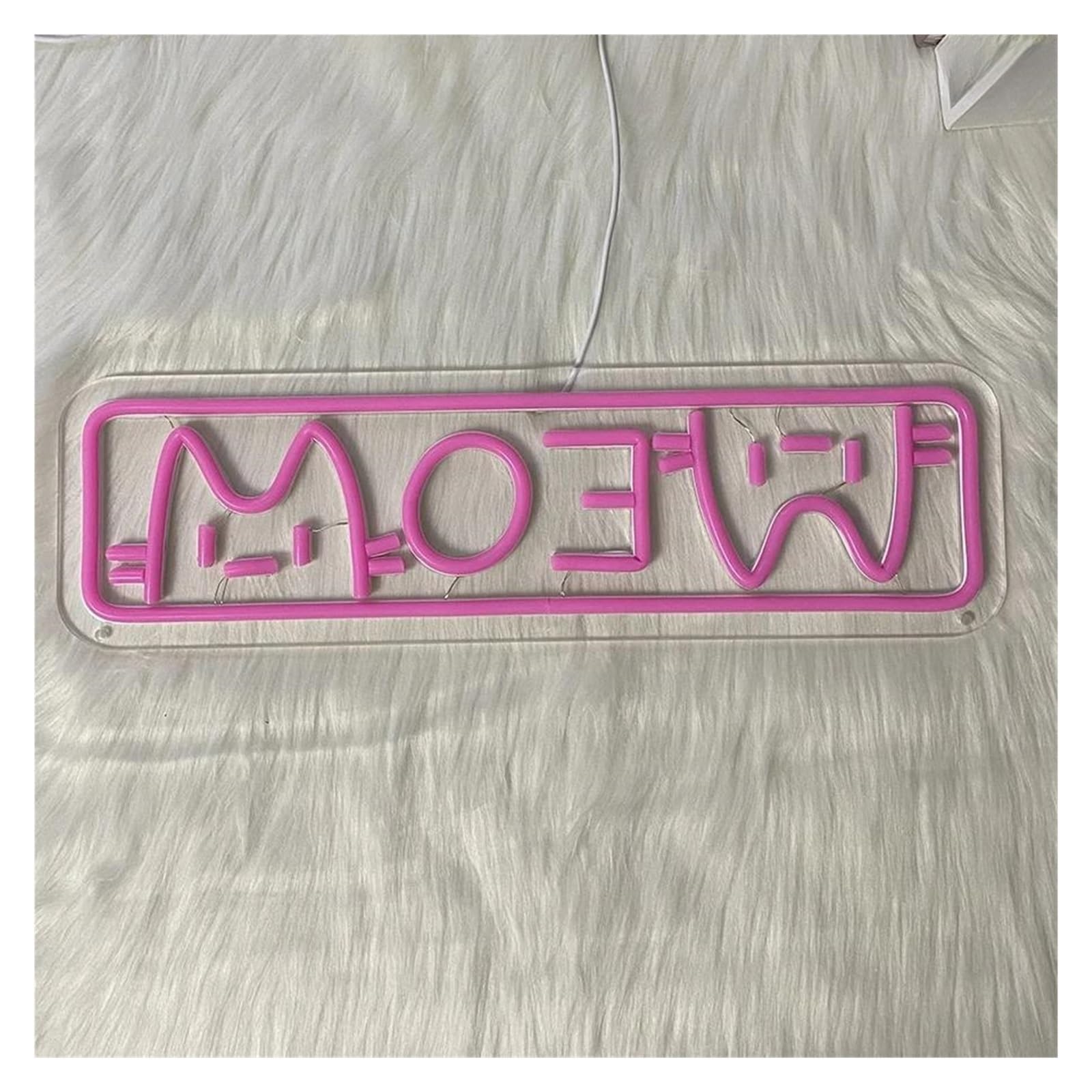 LED néon signe Chat Néon Meow Néon Signe USB Alimenté Chat Veilleuse Variable Pour Chambre Animalerie Décoration 12.5cm×42.5cm