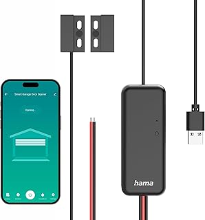 Hama smarter Garagentoröffner (Garagentor App Steuerung, Garagentor Smart Home nachrüsten, WLAN Öffner, Toröffner smart, Garagenöffner, Öffner per Handy) schwarz