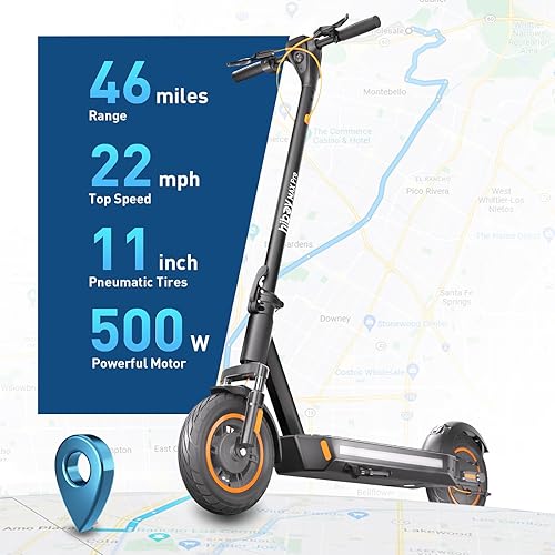 Miniatura 2 de Hiboy MAX Pro Scooter eléctrico, 46.6 Mi largo alcance, potencia de 22 MPH por motor máximo de 650 W, neumáticos neumáticos de 11 pulgadas, diseño