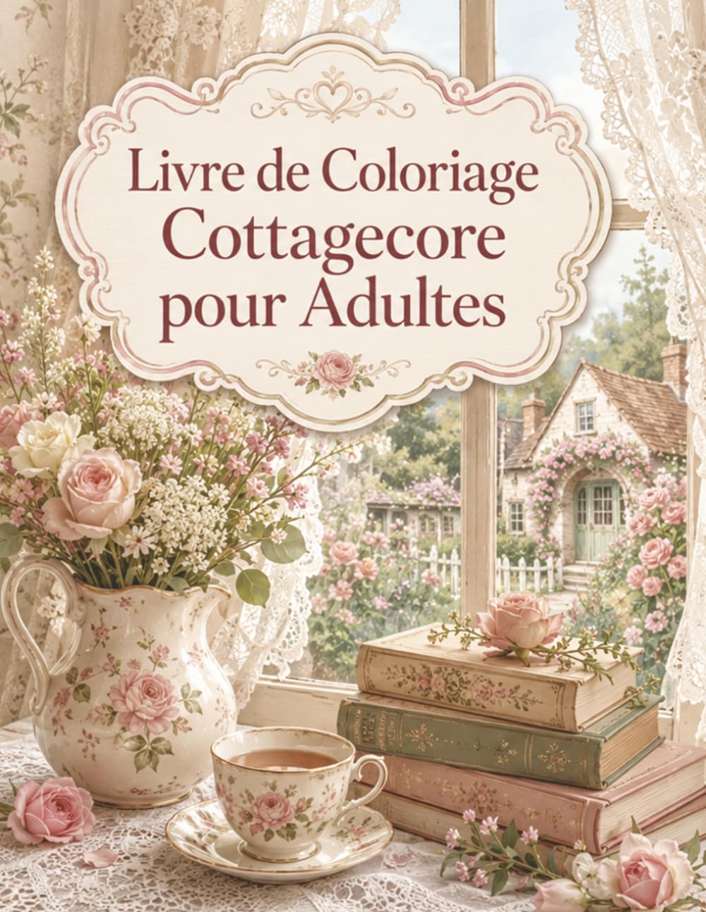 Livre de Coloriage Cottagecore pour Adultes: Pages cosy et romantiques inspirées des jardins anglais, chalets fleuris et moments de détente