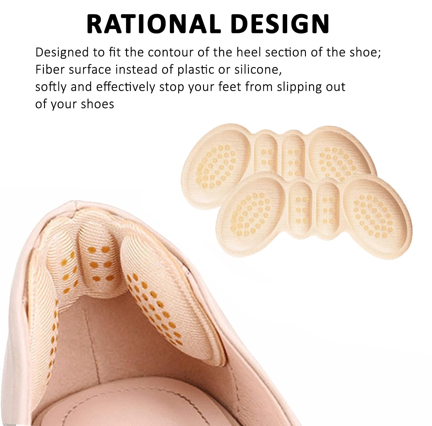 Fersenpolster Schuhe Selbstklebende Rückseite der Fersenpolster, vollflächige Fersenfüllpolster für lose Schuhe, verhindern Fersenverrutschen, Reiben, Blasen und Fußschmerzen (Color : Pink, Size : 2