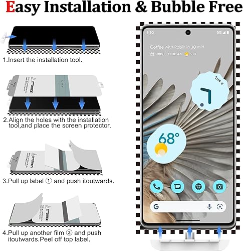 Miniatura 6 de WYQLTD Paquete de 3 Protector de pantalla para Google Pixel 7 Pro, protector de pantalla de TPU suave (no vidrio), antiarañazos, alta definición sin