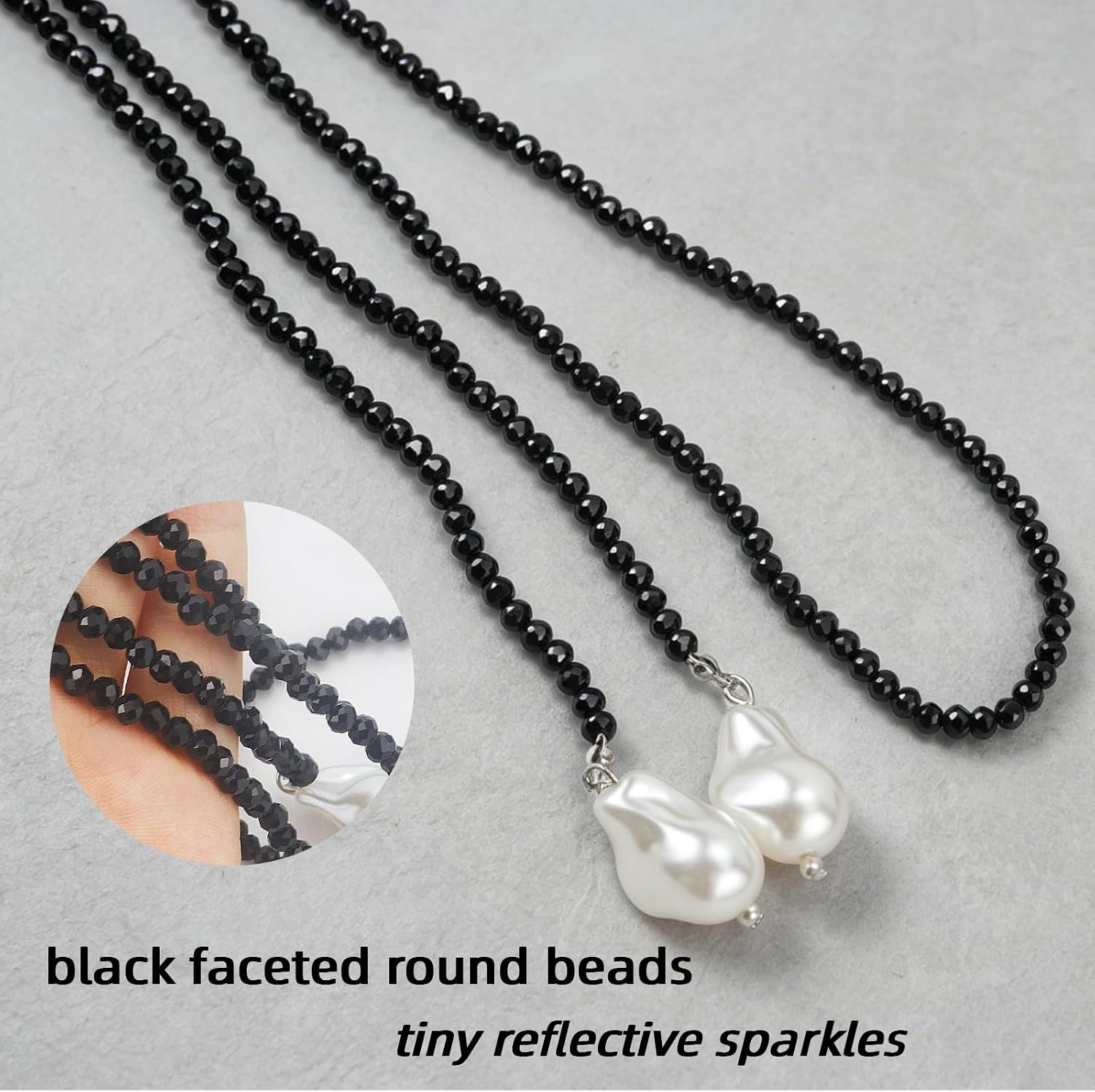 Crystal Beaded Lariat Necklace with Baroque Pearl Drops, Adjustable Y-Shaped Wrap Choker, Elegant Layered Chain Jewelry for Women Daily & Formal Wear