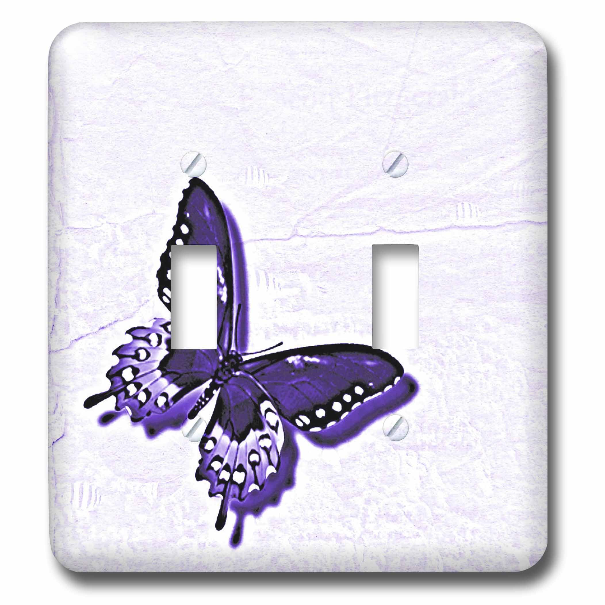 3dRose lsp_31382_2 interruptor doble de mariposa morada placa decorativa pared