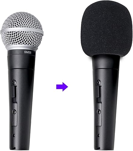 Miniatura 3 de YOUSHARES - Filtro pop SM58 compatible con micrófono Shure SM58, SM58S SM58-LC tipo bola para reducir los ruidos del viento, cubierta de micrófono