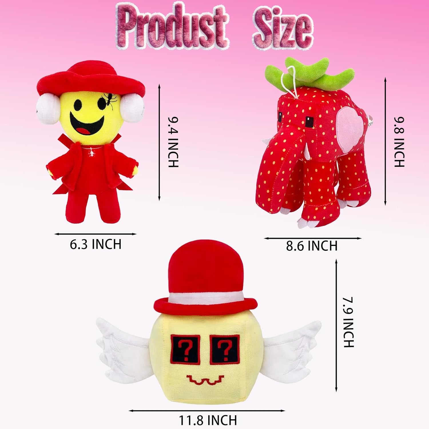 Tralalero SahurPlush – 12" Animal Soft Pillow Toy – Funny Tung Tung Meme-Inspired Collectible for Fans 3pcs (red)