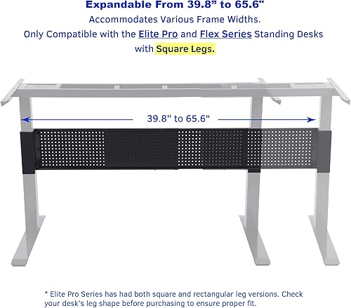 Miniatura 5 de ApexDesk Elite Pro Series - Barra de refuerzo para escritorio de pie, divisor de panel de tocador, expandible de 39.8 a 65.6 pulgadas, compatible