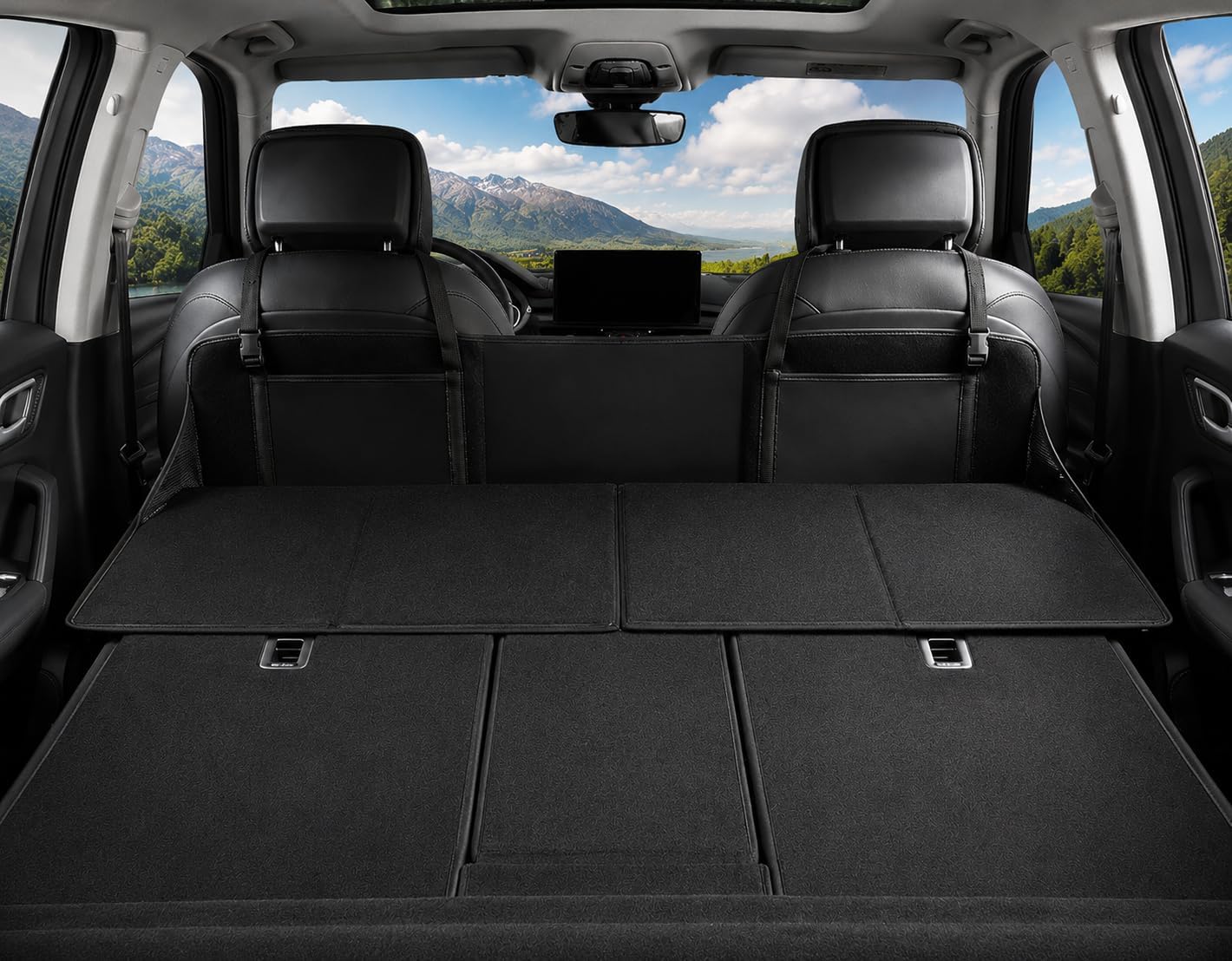 Foldable Car Back Seat Extender for Sleeping, Rear Seat Mattress Extension Plate, Portable Car Bed Platform for Camping & Road Trips, Expands Trunk Space, Fits Most Cars & SUVs
